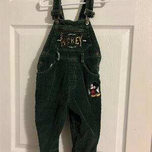 Vintage Disney Kids Green Corduroy Overalls